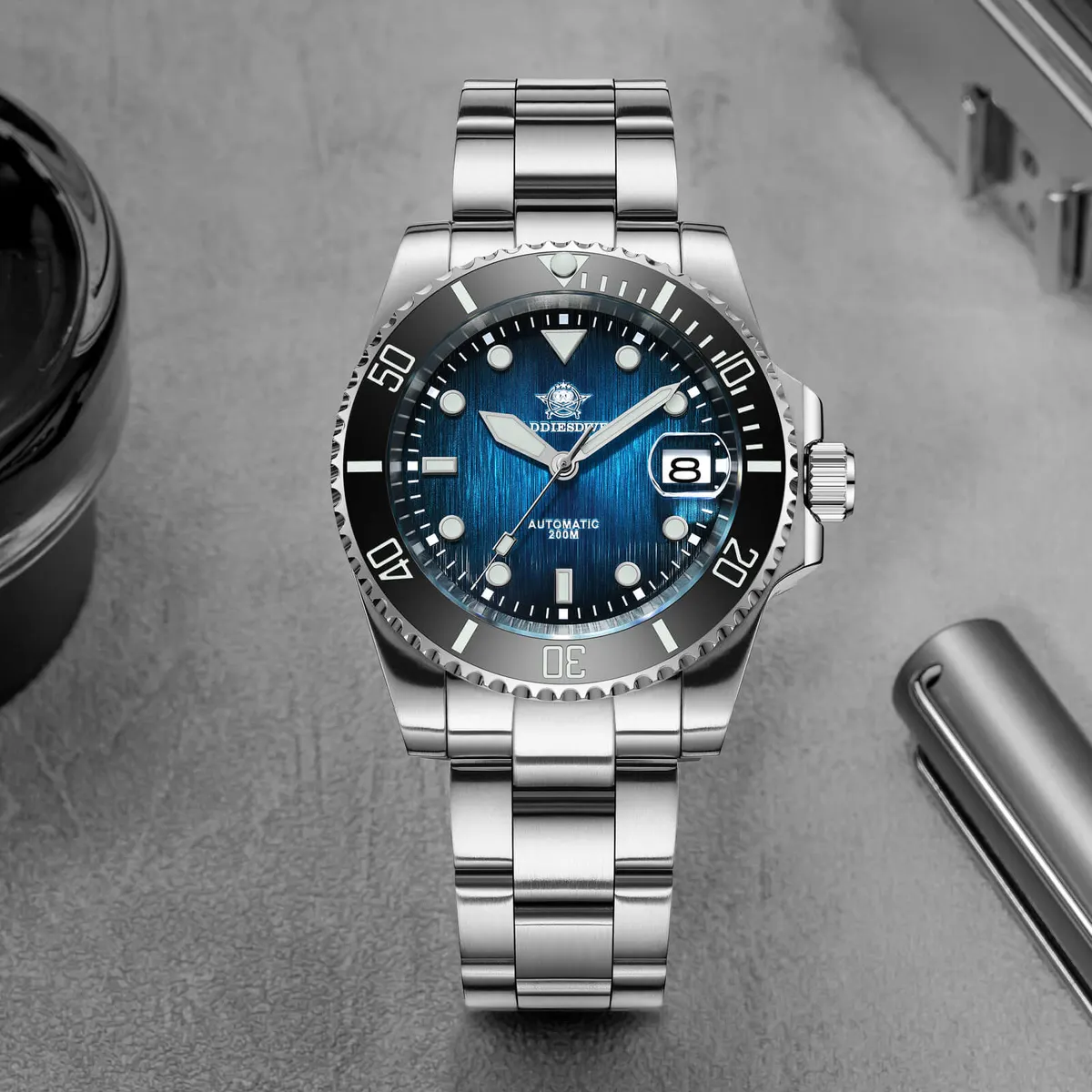 Montre Addiesdive AD2078 – Bleu foncé / NH35