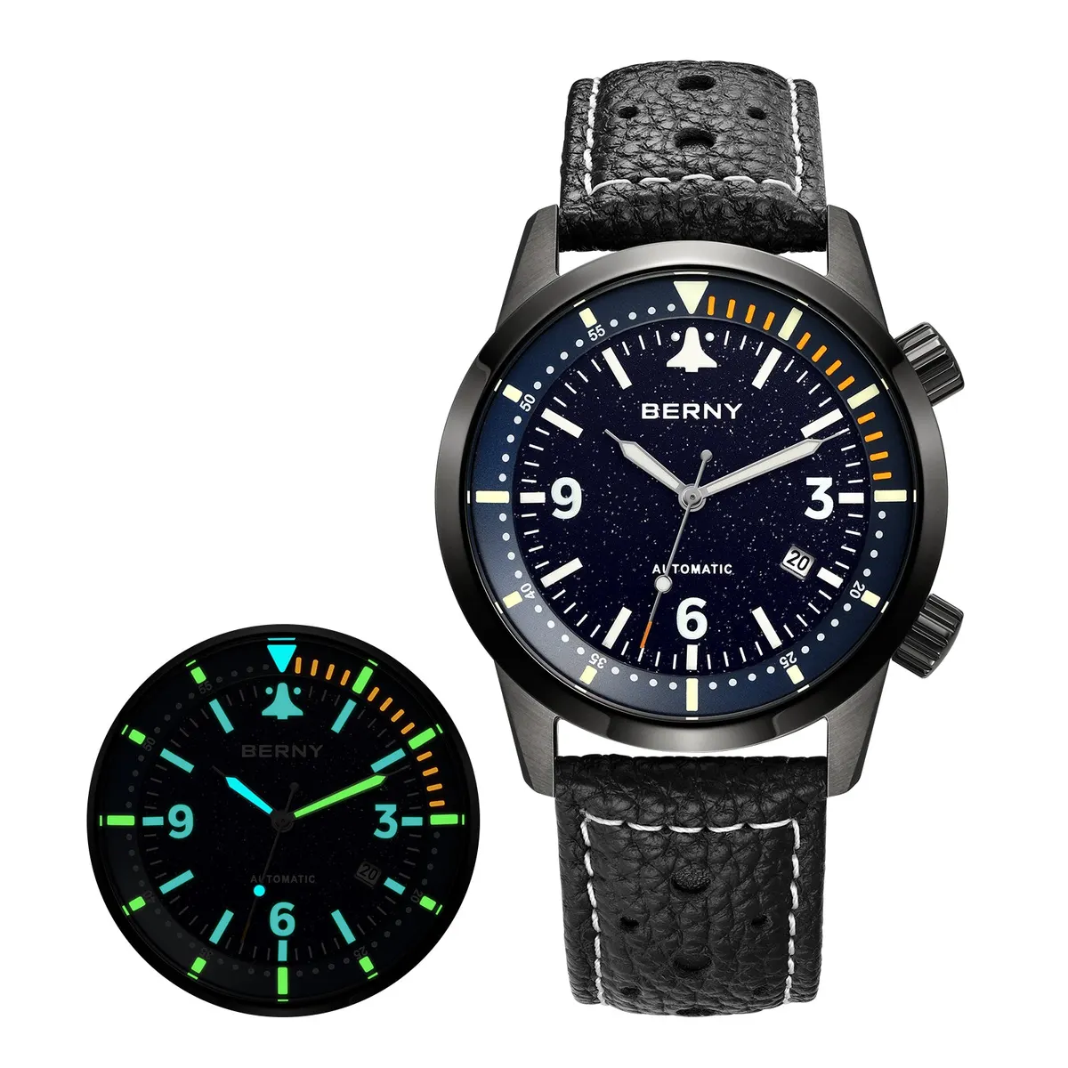 Montre Berny AM169M-BLK Automatique – Noir / Ciel