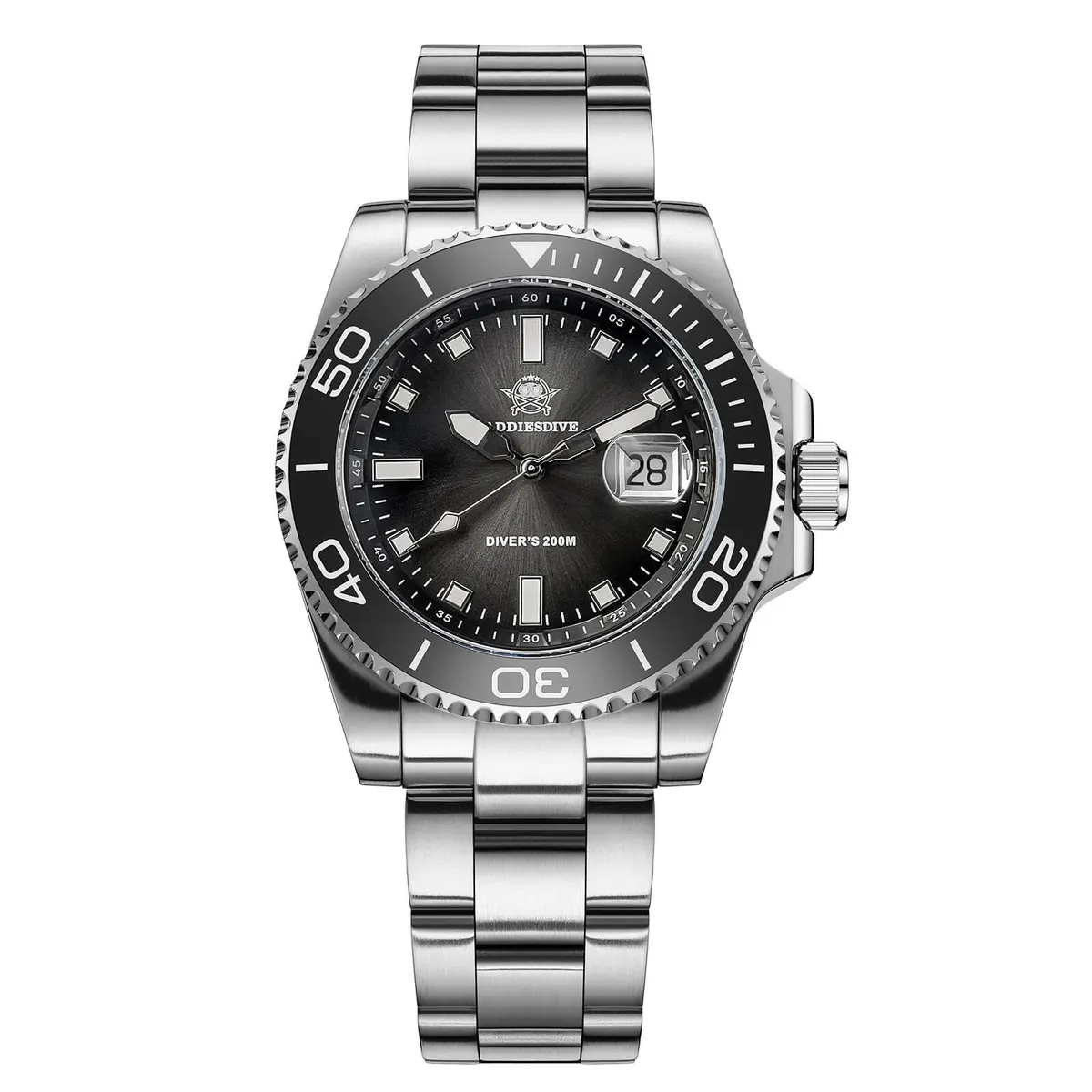 Montre Addiesdive AD2089 Quartz 41 mm – Noir / Bracelet acier
