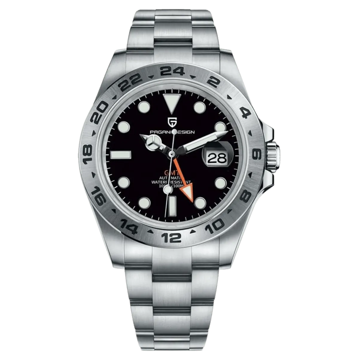 Montre Pagani Design PD-1682 Automatique 42 mm – Noir / Bracelet Oyster