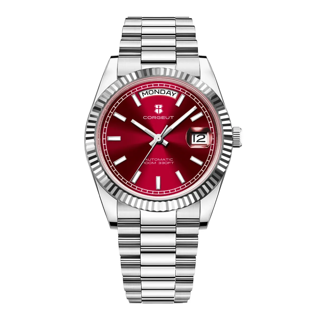 Montre Corgeut Automatique 39 mm – Bordeaux