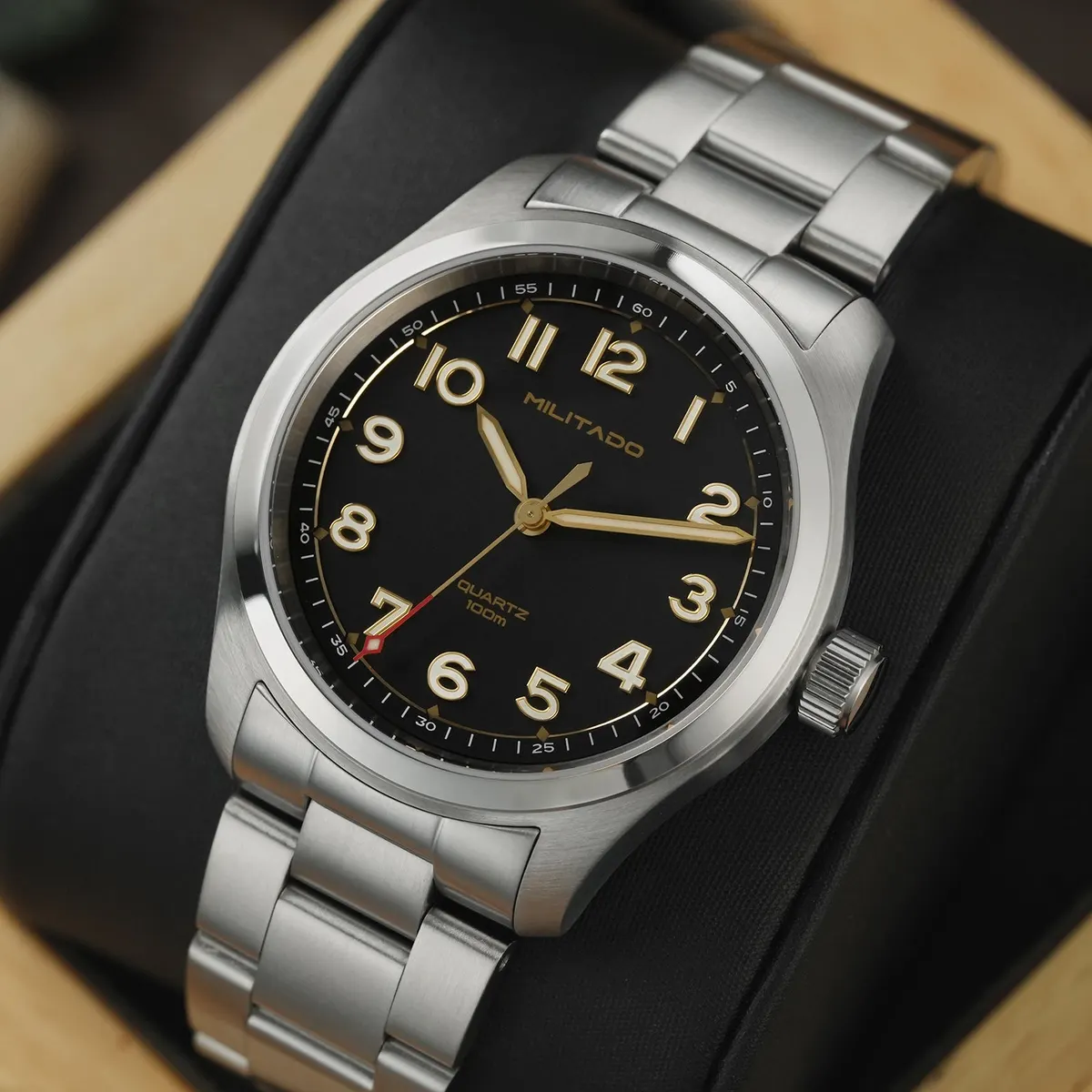 Montre Militado ML08 Quartz 38 mm – Bracelet acier inoxydable