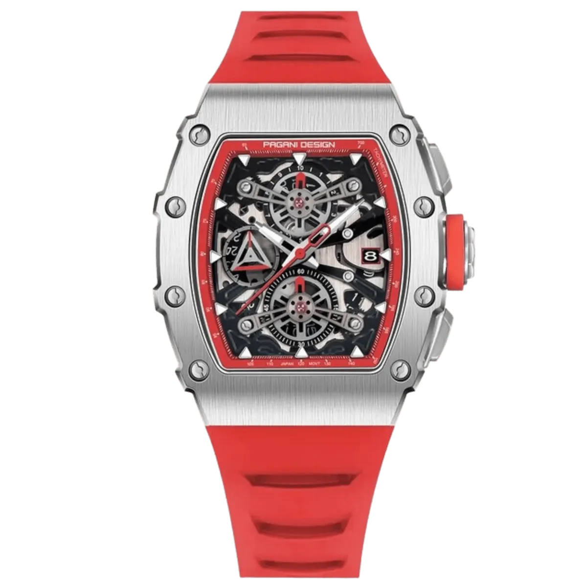 Montre Pagani Design PD-YS011 Quartz 39,5 mm – Rouge / Argent