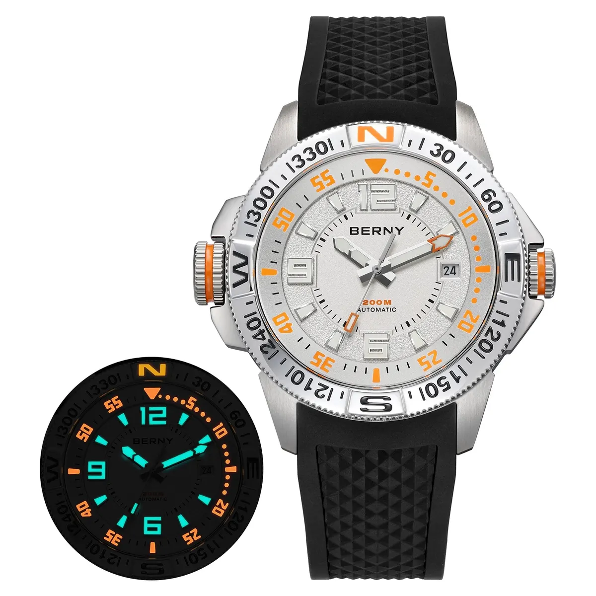 Montre Berny AM162M Automatique – Argent / Blanc