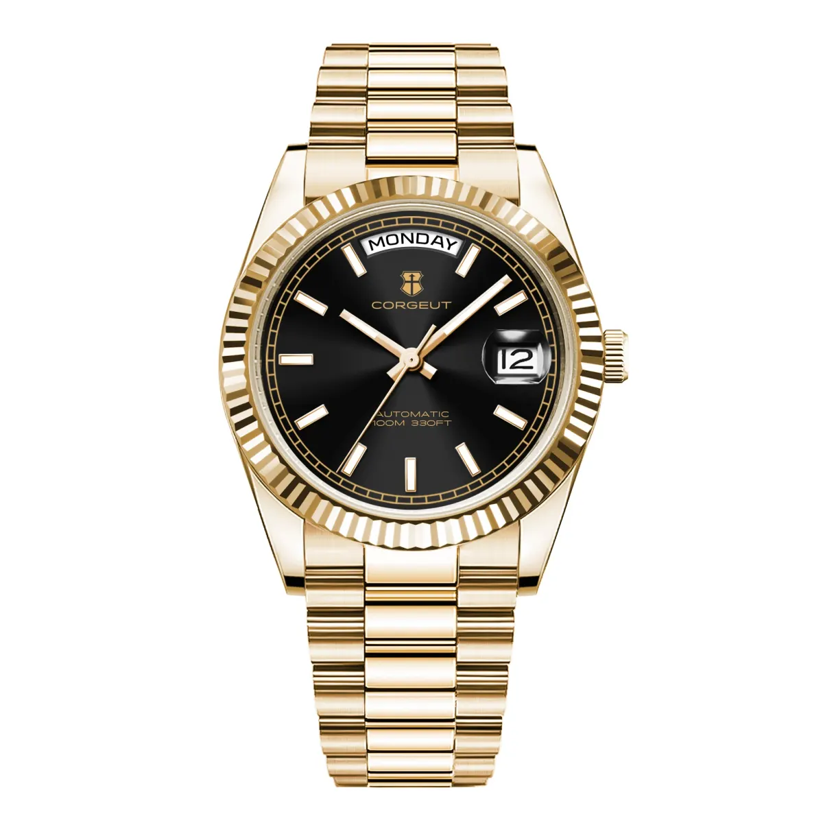 Montre Corgeut Automatique 39 mm – Noir or