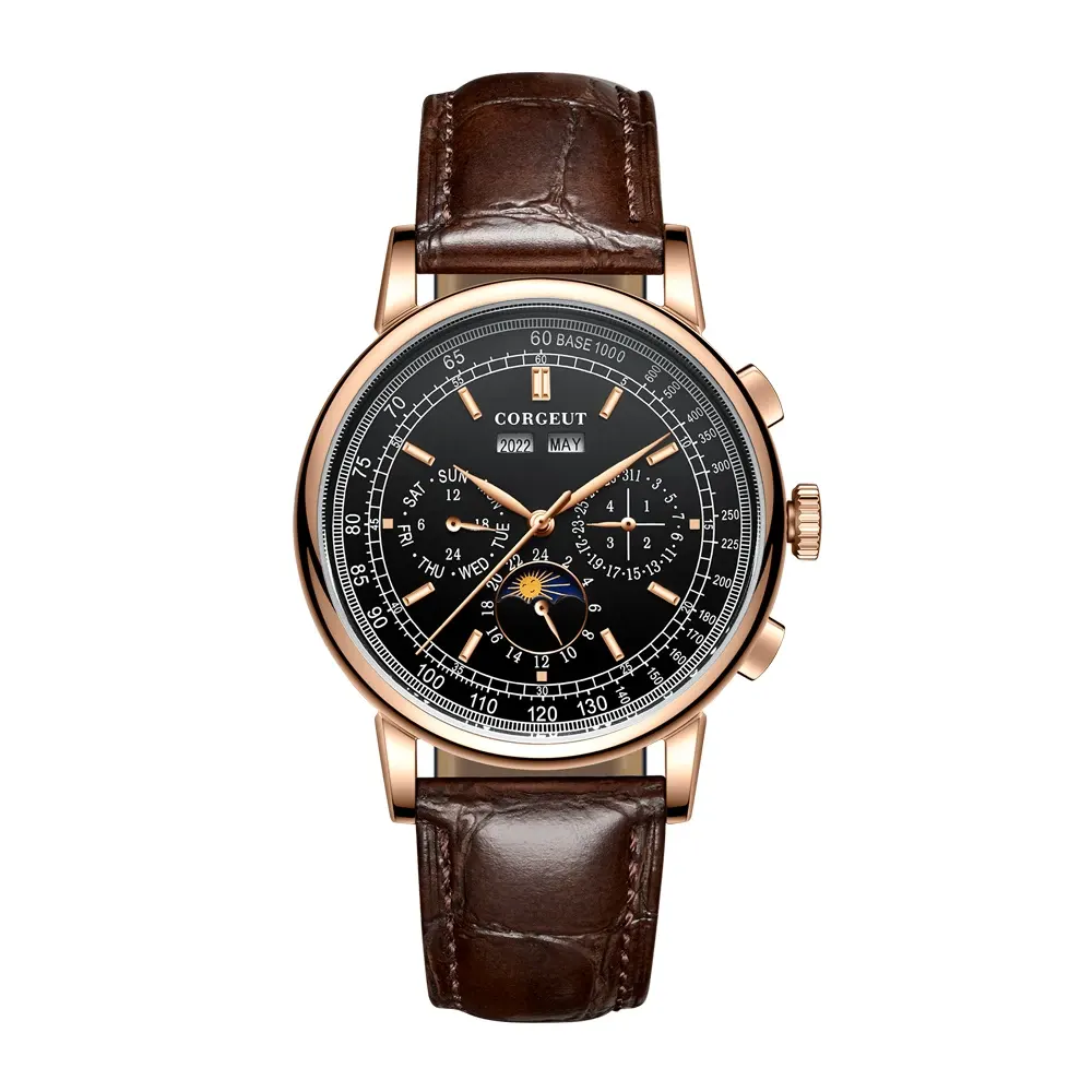 Montre Corgeut Automatique 41 mm – Rose or noir