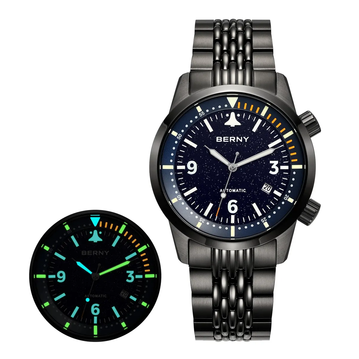 Montre Berny AM169MS-BLK Automatique – Noir / Ciel