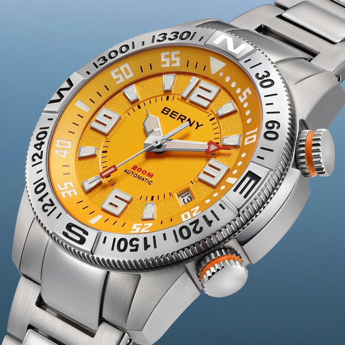 Montre Berny AM164MS – Argent / Orange