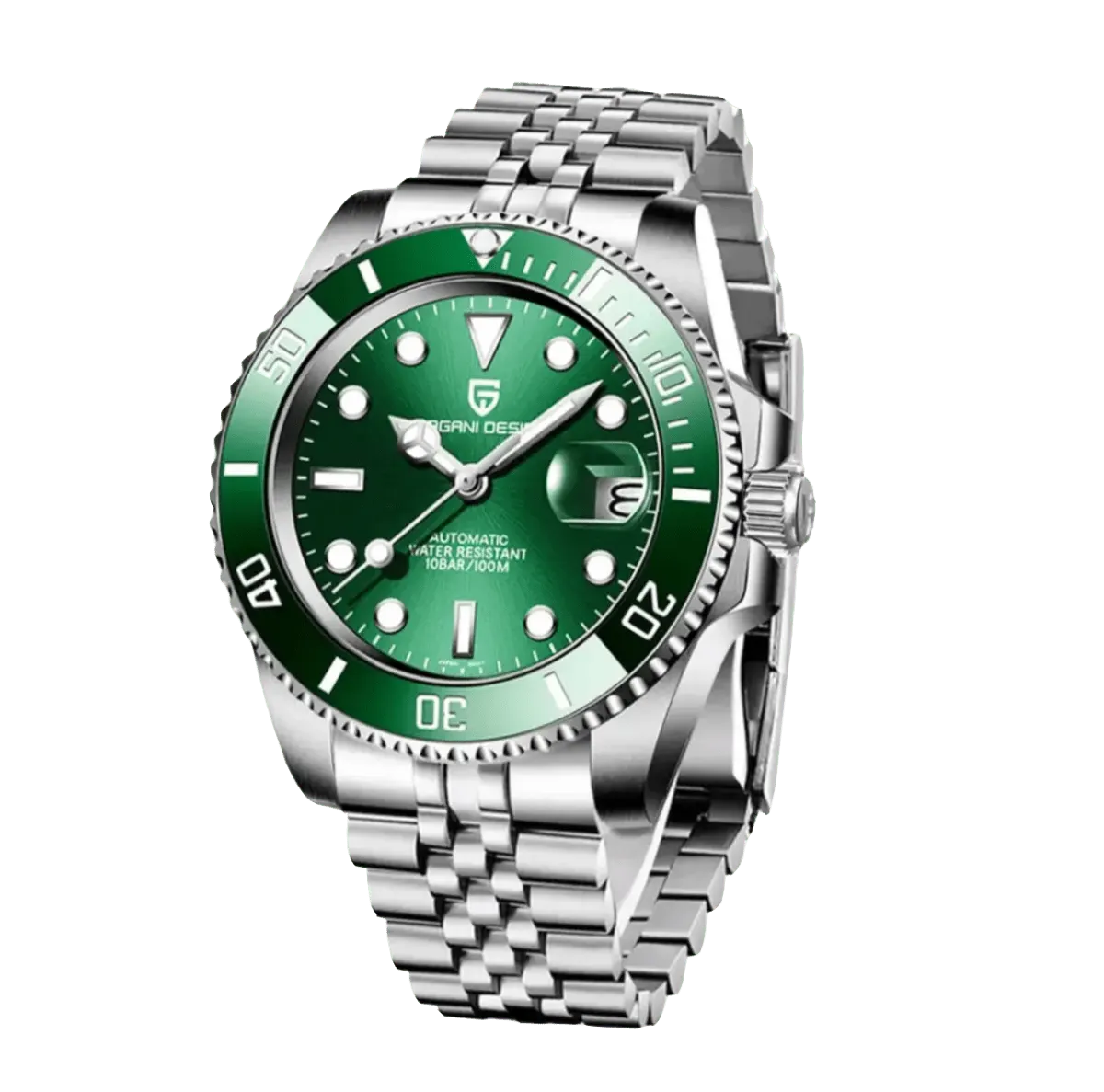 Montre Pagani Design PD-1661 Automatique 40 mm – Vert / Bracelet jubilé