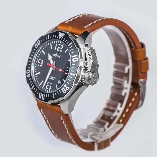 Montre Heimdallr Automatique 22 mm – Noir / Cuir