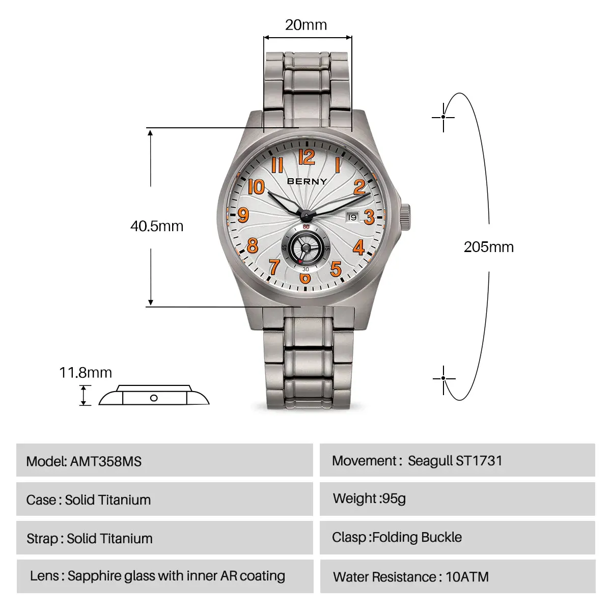 Montre Berny AMT358MS – Orange