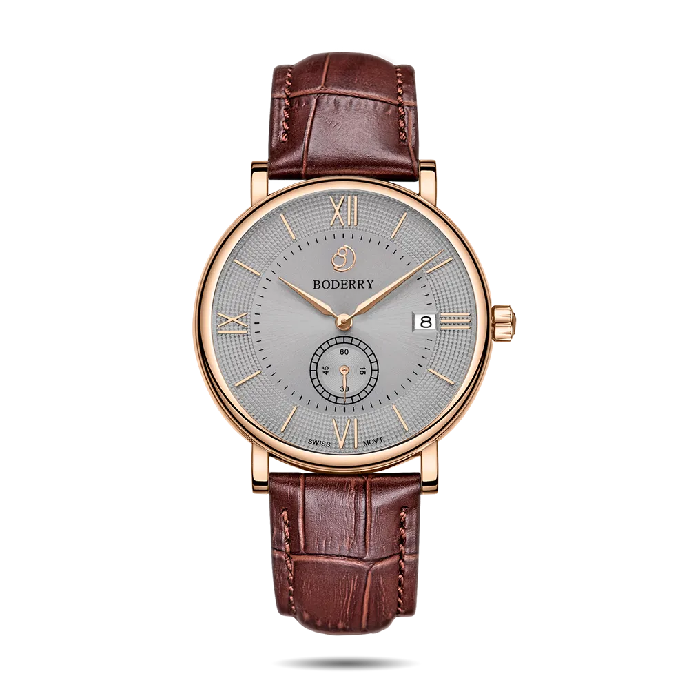 Montre Boderry Quartz 40 mm – Marron