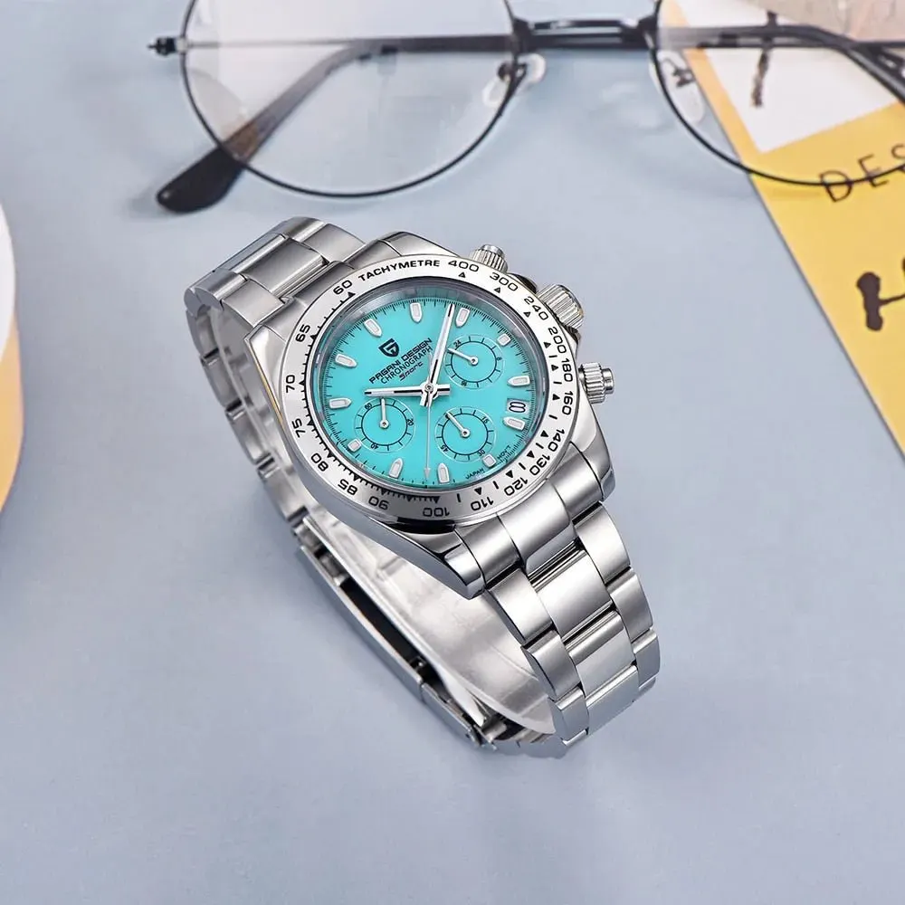 Montre Pagani Design Méca-quartz 40 mm – Bleu ciel