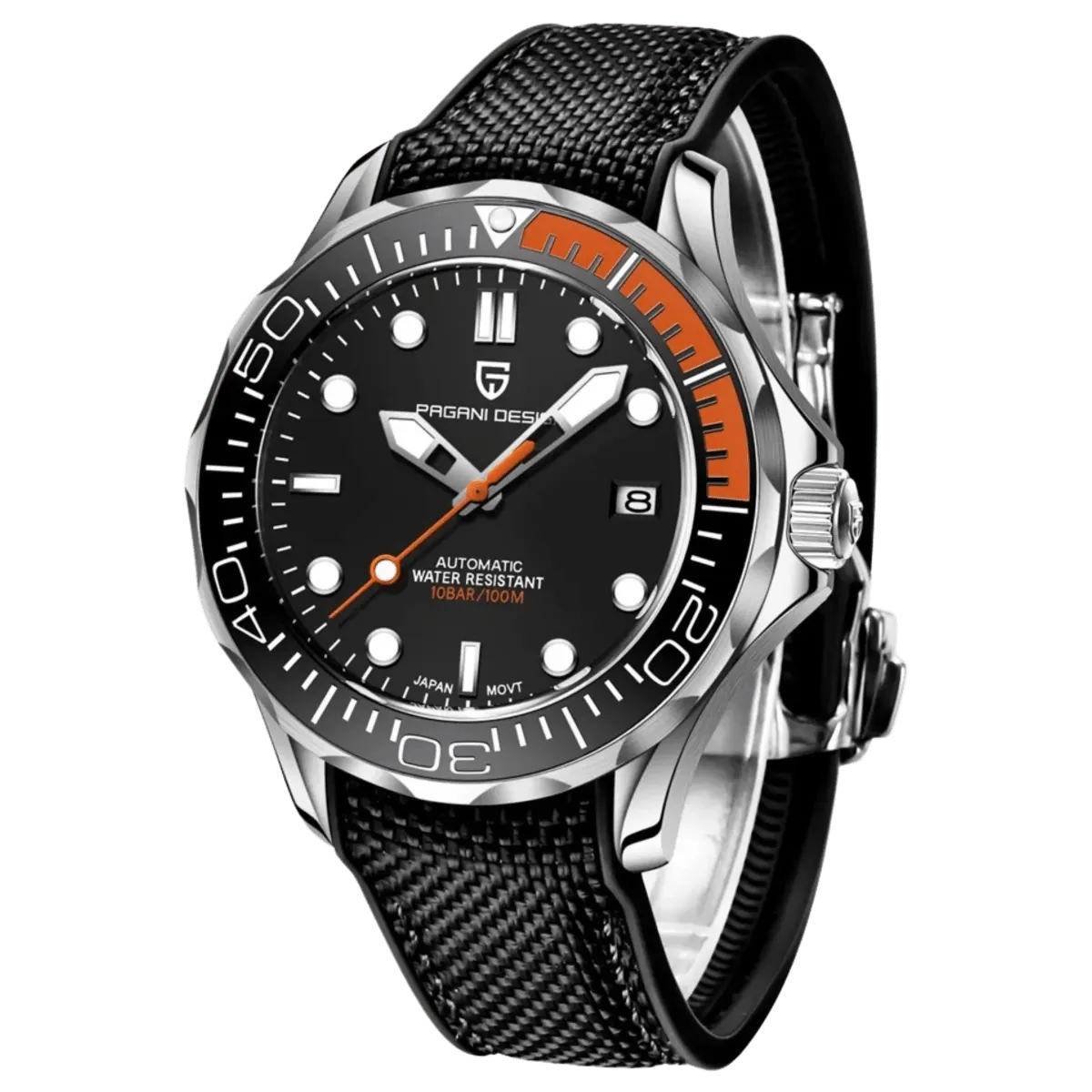 Montre Pagani Design PD-1667 Automatique 42 mm – Orange / Nylon