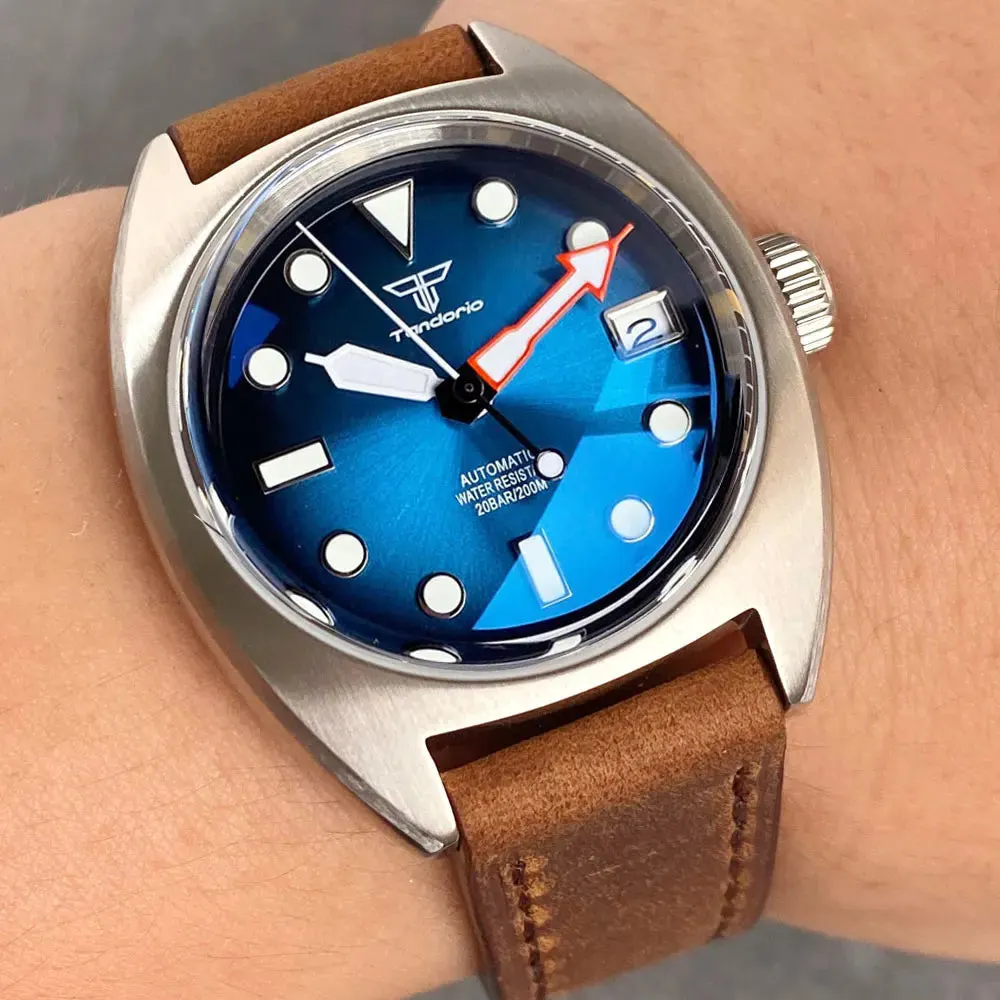 Montre Tandorio TD102S Automatique 36 mm – Bleu · Cuir / NH35A
