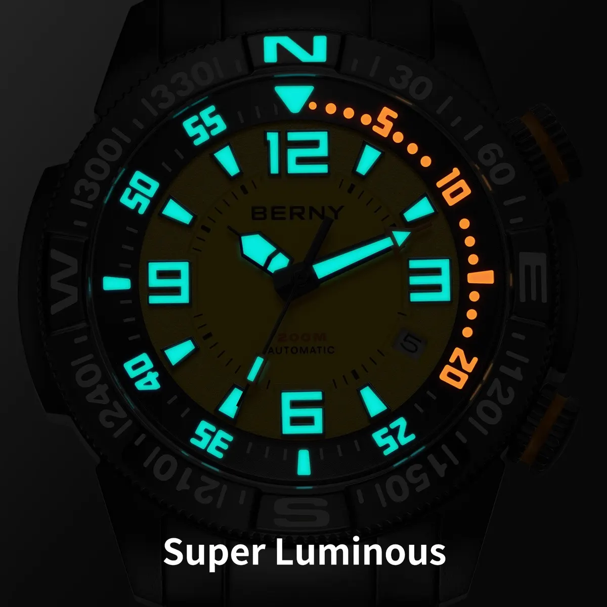 Montre Berny AM164MS-BLK – Jaune / Acier inoxydable