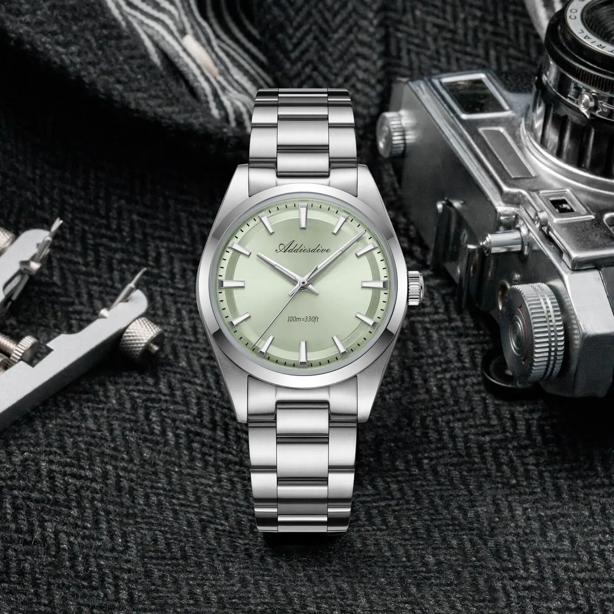 Montre Addiesdive AD2066 Quartz 36 mm – Menthe vert / VH31