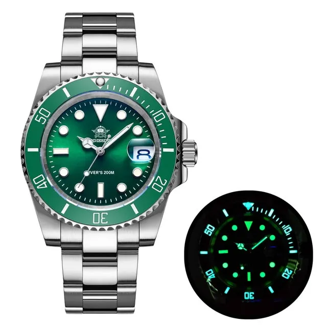 Montre Addiesdive Quartz 41 mm – Vert / Bracelet acier