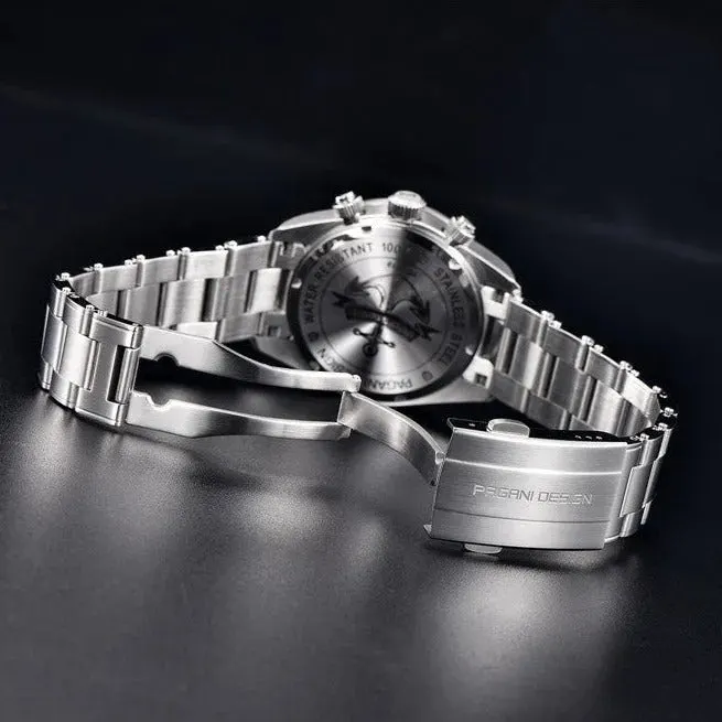 Montre Pagani Design Méca-quartz 39,5 mm – Noir / Bracelet Oyster