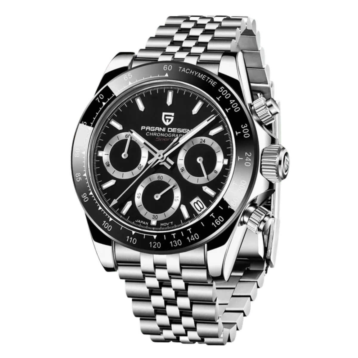 Montre Pagani Design PD-1644 Méca-quartz 40 mm – Noir / Bracelet jubilé