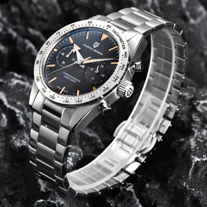 Montre Pagani Design Méca-quartz 40 mm – Bleu / Acier