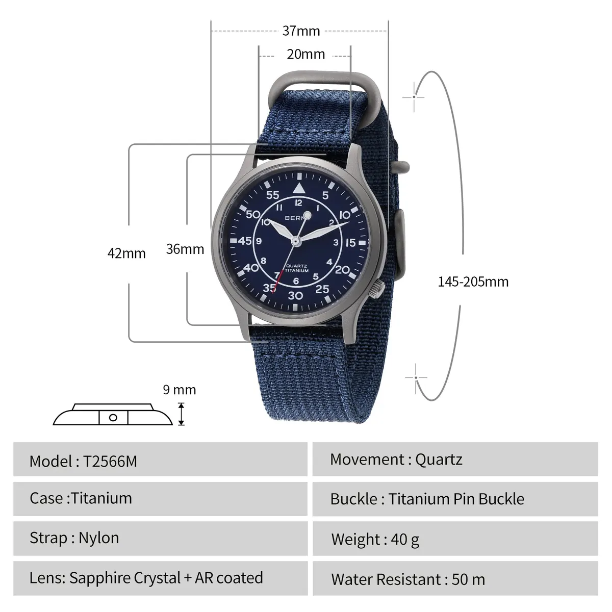 Montre Berny T2566M – Bleu