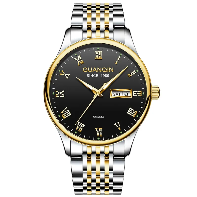 Montre Guanqin Quartz – Or noir