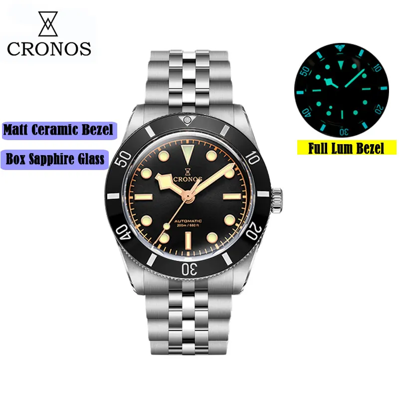 Montre Cronos BB54 Automatique 37 mm – Noir / Céramique