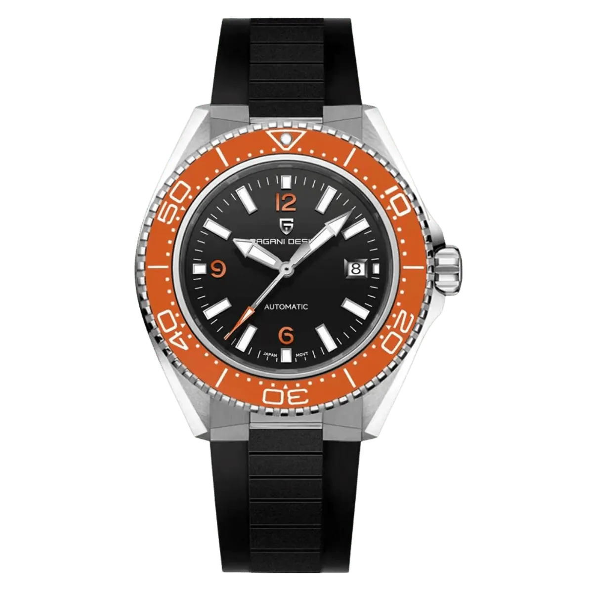 Montre Pagani Design PD-YS034 Automatique 42 mm – Orange noir / Caoutchouc