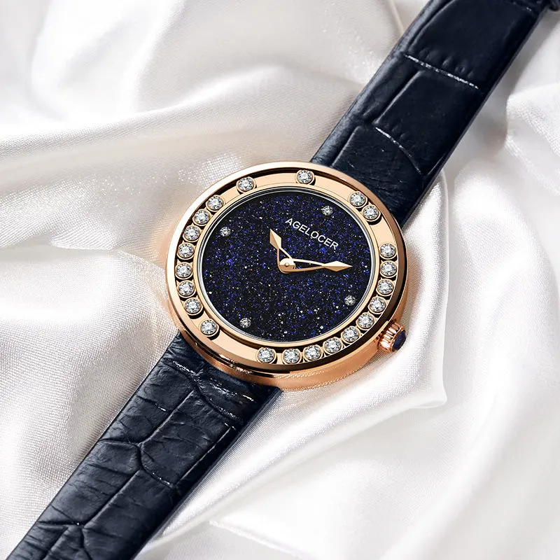 Montre Agelocer Quartz 36 mm – Bleu or