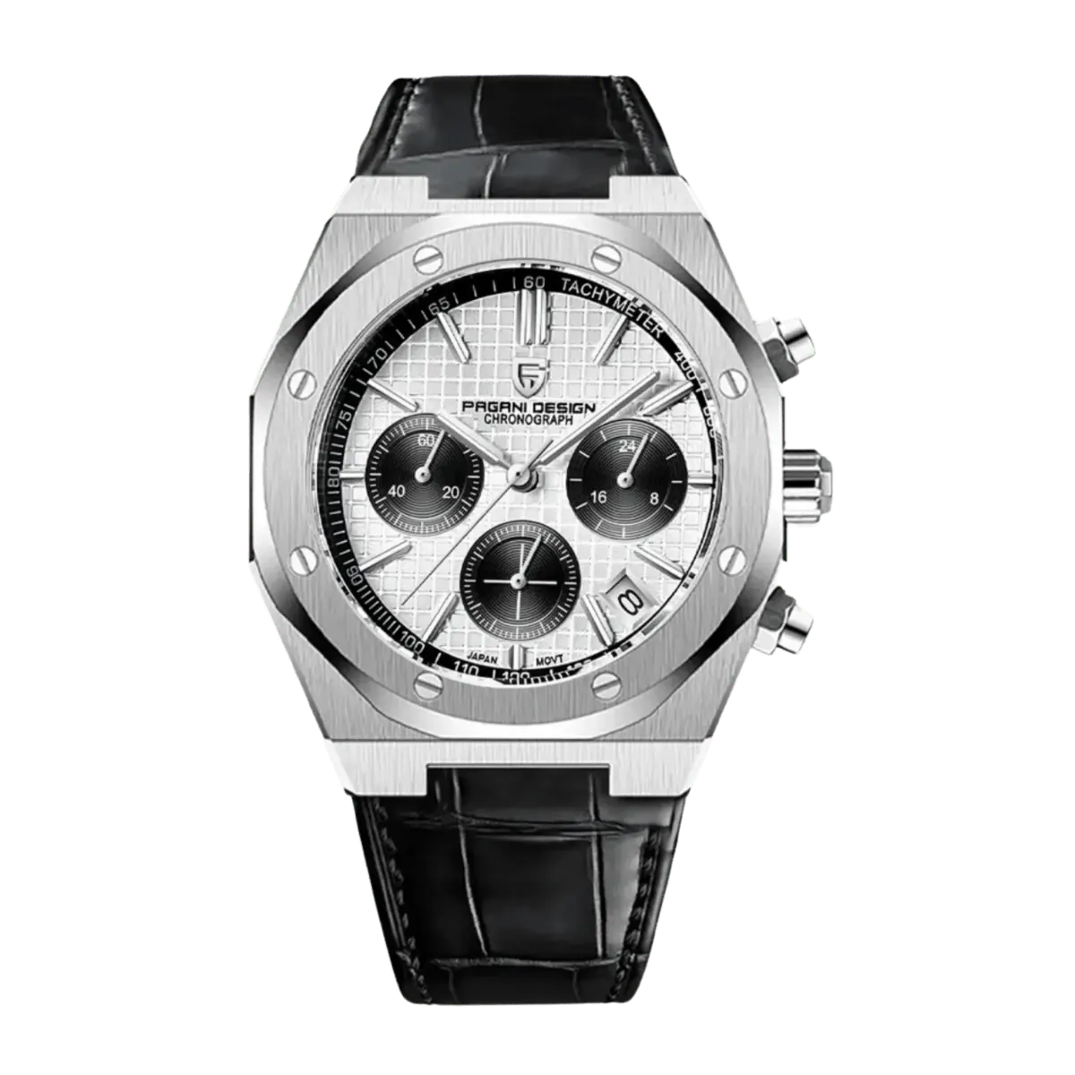 Montre Pagani Design Méca-quartz 40 mm – Blanc / Cuir