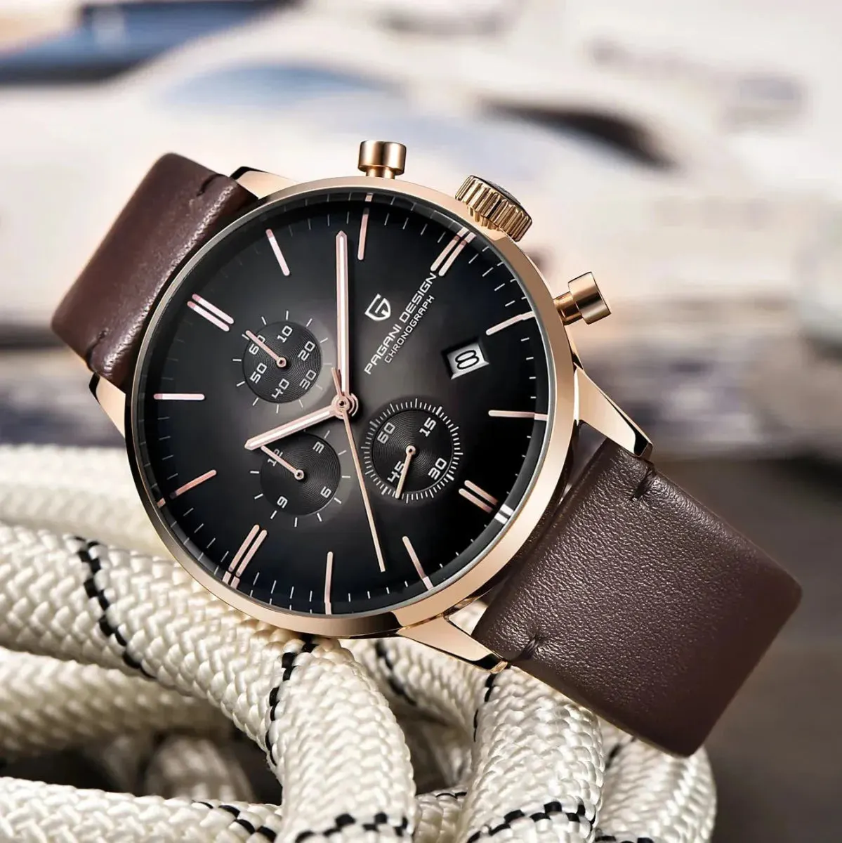 Montre Pagani Design PD-2720K – Or noir / Cuir