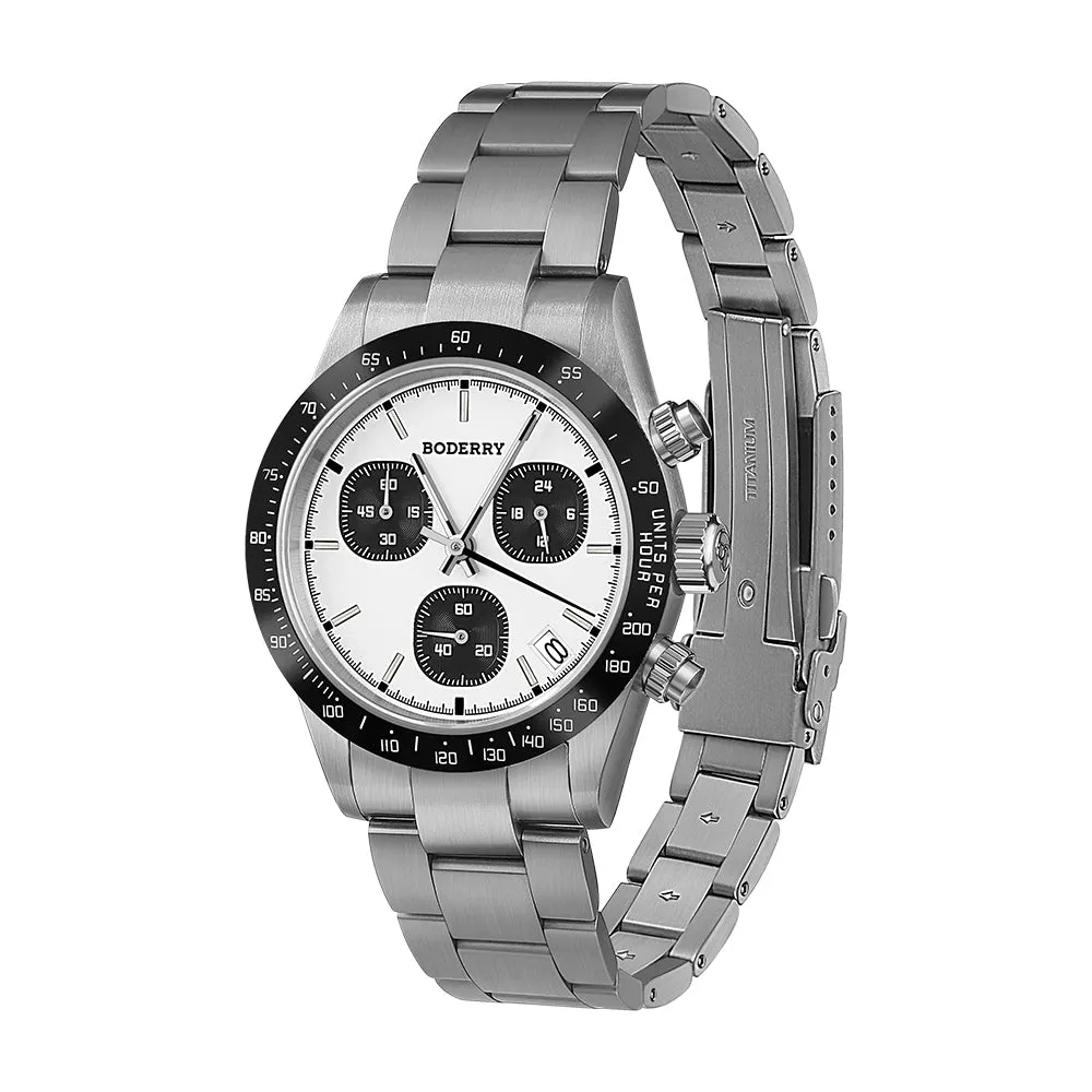 Montre Boderry Méca-quartz 40 mm – Blanc