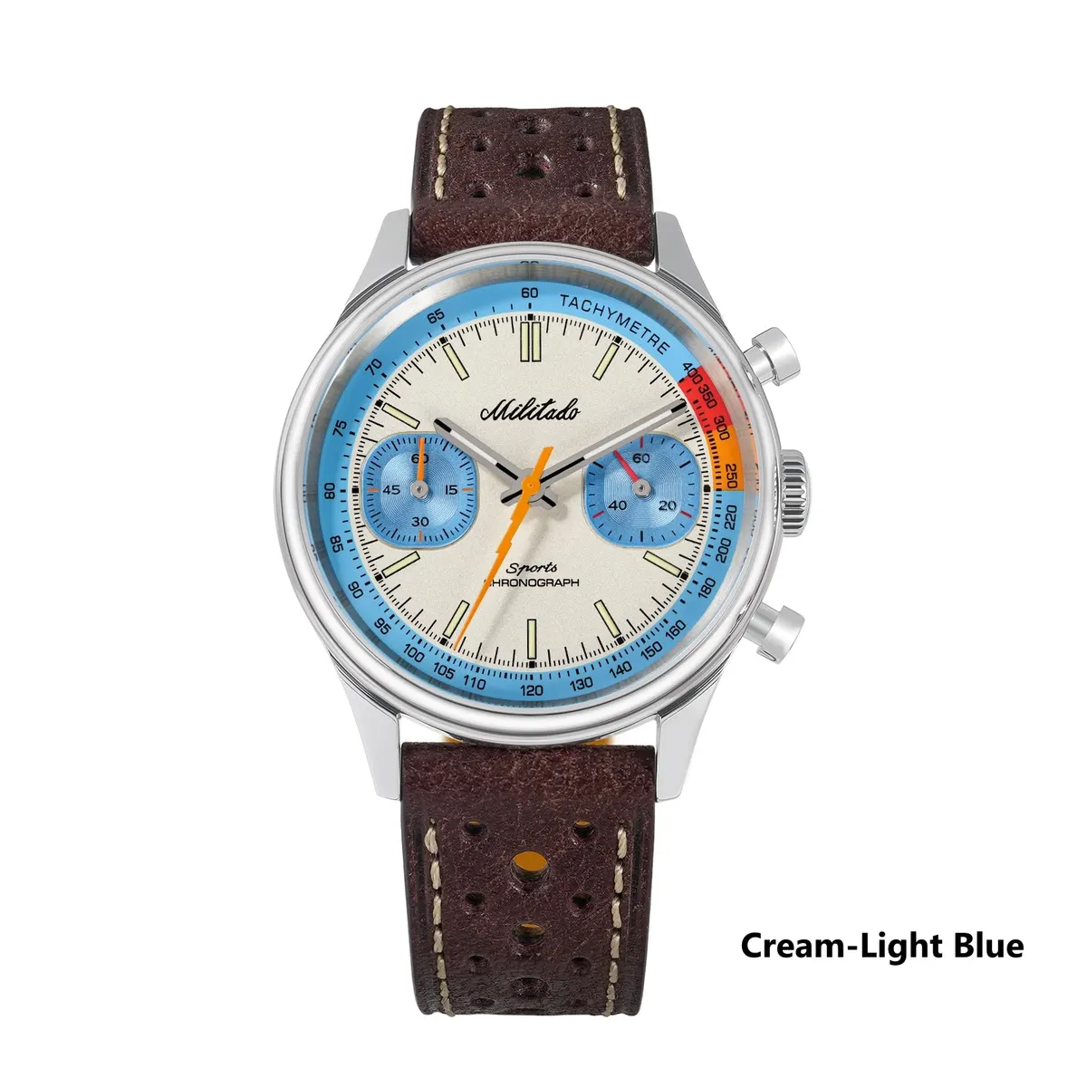 Montre Militado ML23 Quartz 40 mm – Crème · Bleu clair