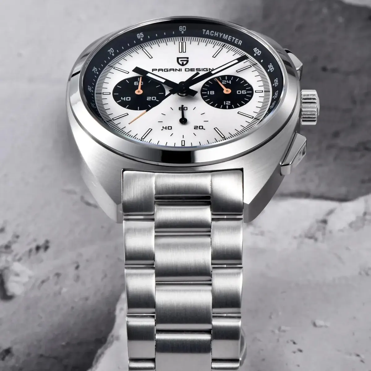 Montre Pagani Design Méca-quartz 39 mm – Blanc / Bracelet Oyster