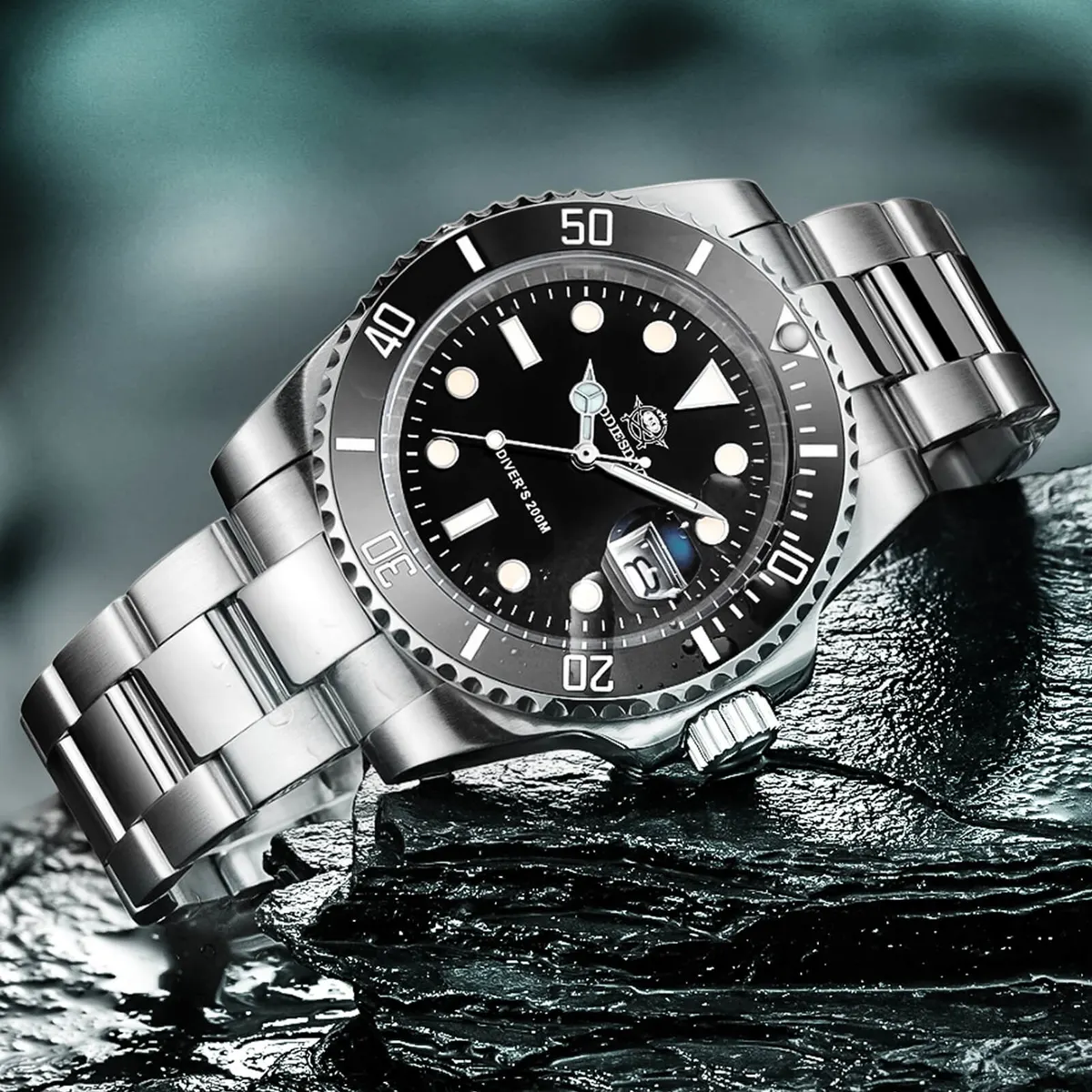 Montre Addiesdive Quartz 41 mm – Noir / Bracelet silicone