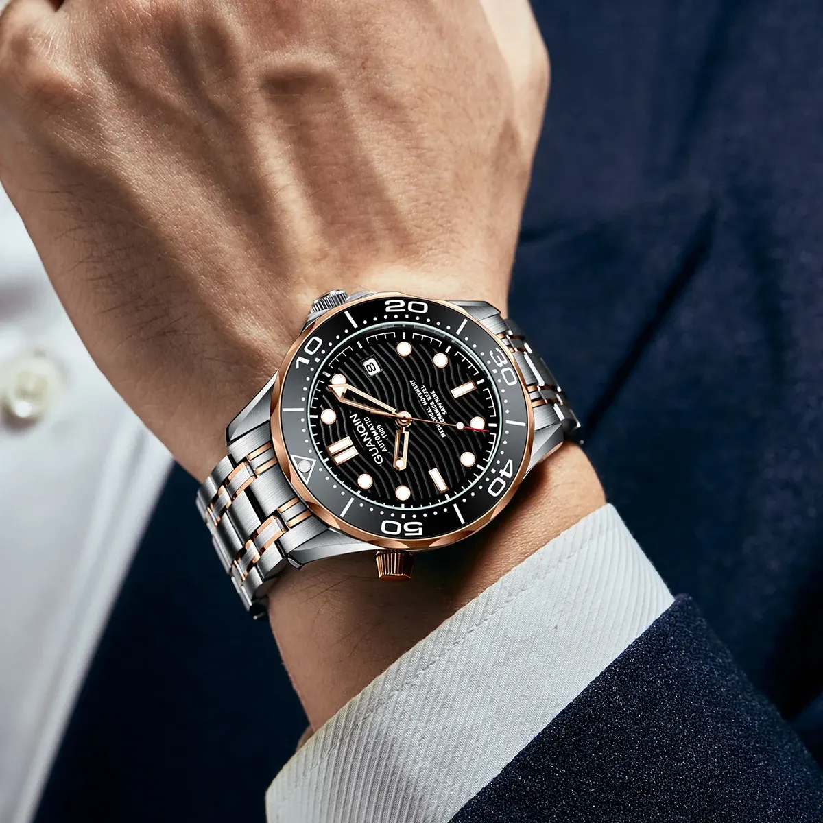 Montre Guanqin Automatique – Or noir
