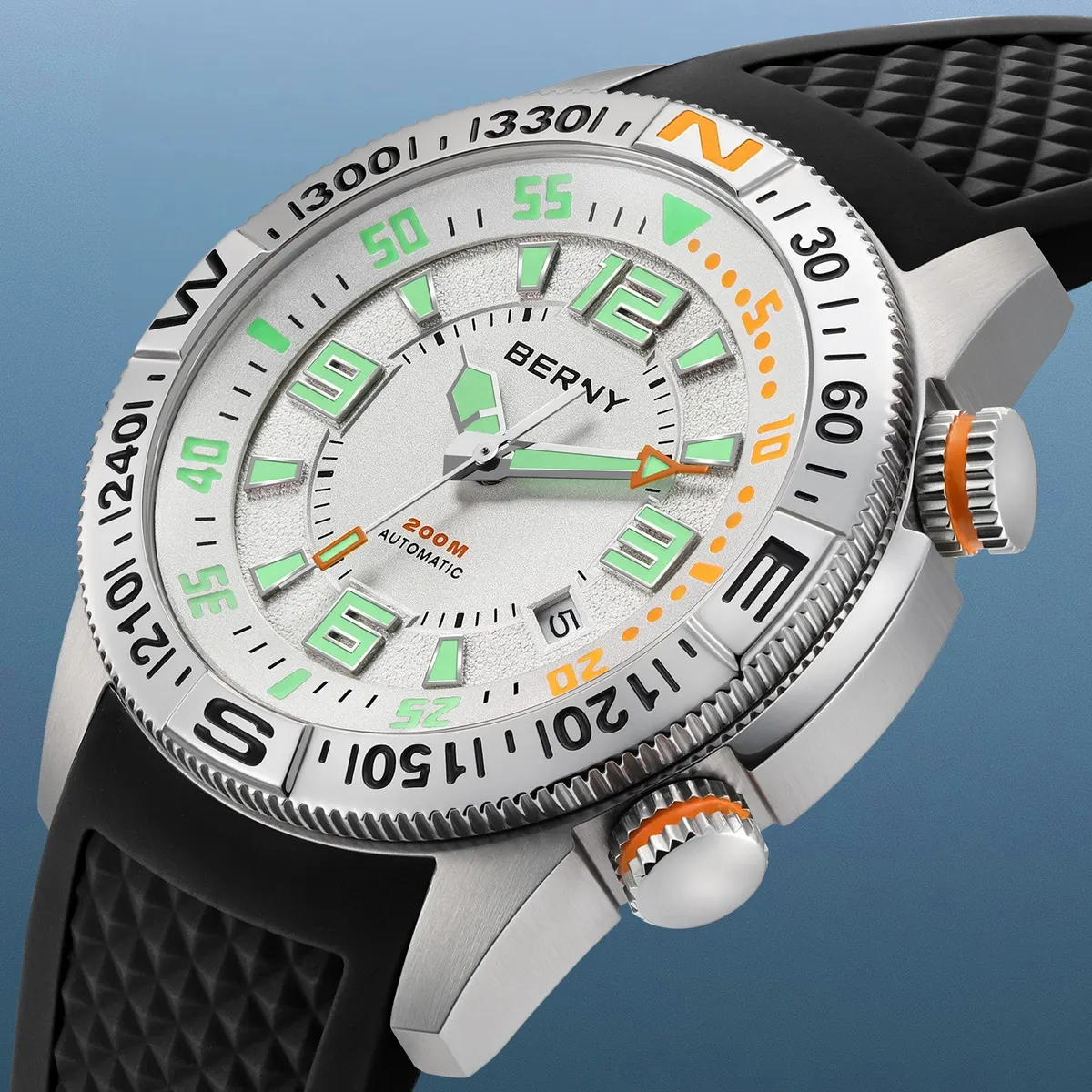 Montre Berny AM164M – Argent / Blanc