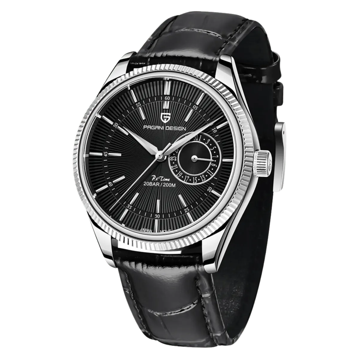 Montre Pagani Design Quartz 40 mm – Argent noir
