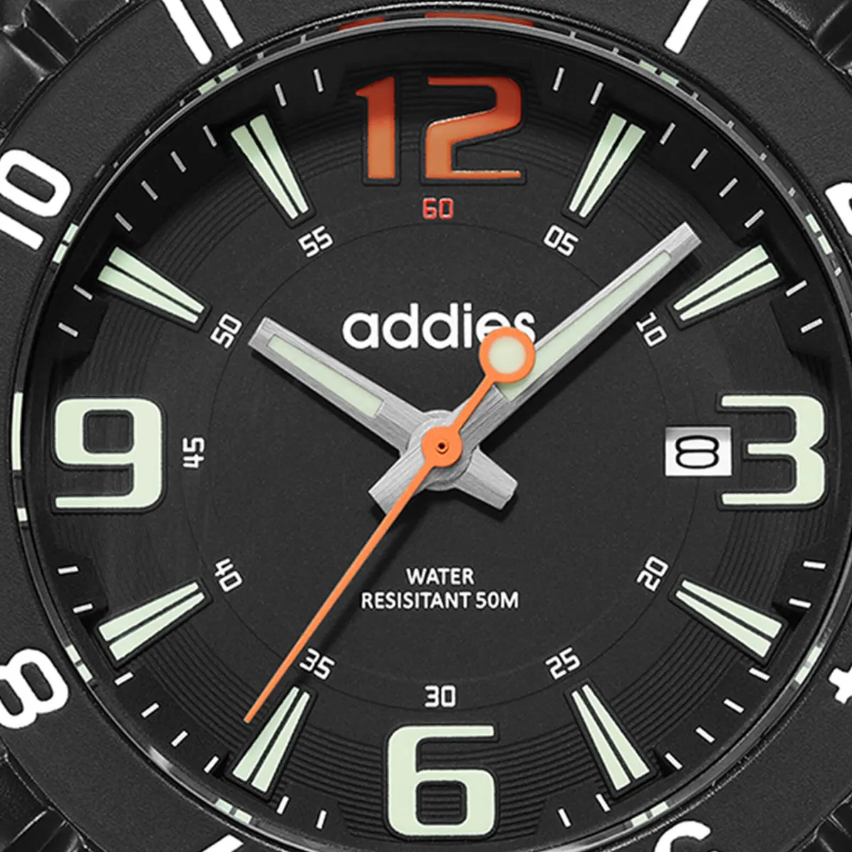 Montre Addiesdive MY-057 – Boîtier noir · Lunette noire · Cadran vert · Bracelet vert