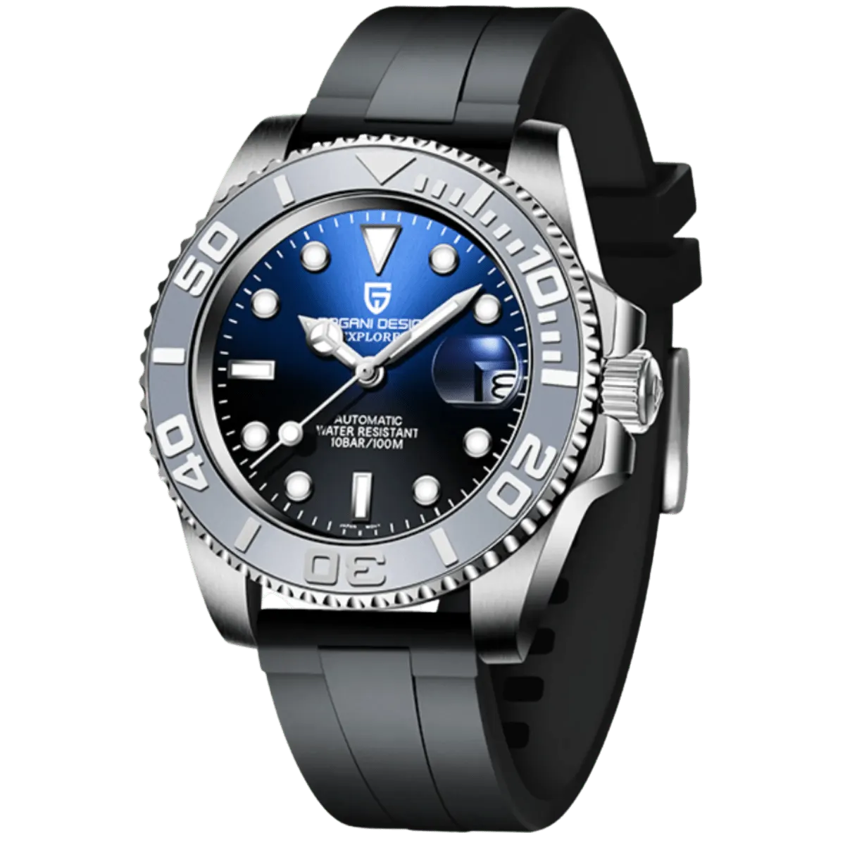 Montre Pagani Design PD-1651 Automatique 40 mm – Gris bleu / Caoutchouc