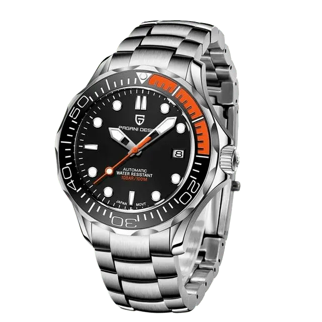 Montre Pagani Design Automatique 42 mm – Orange / Acier