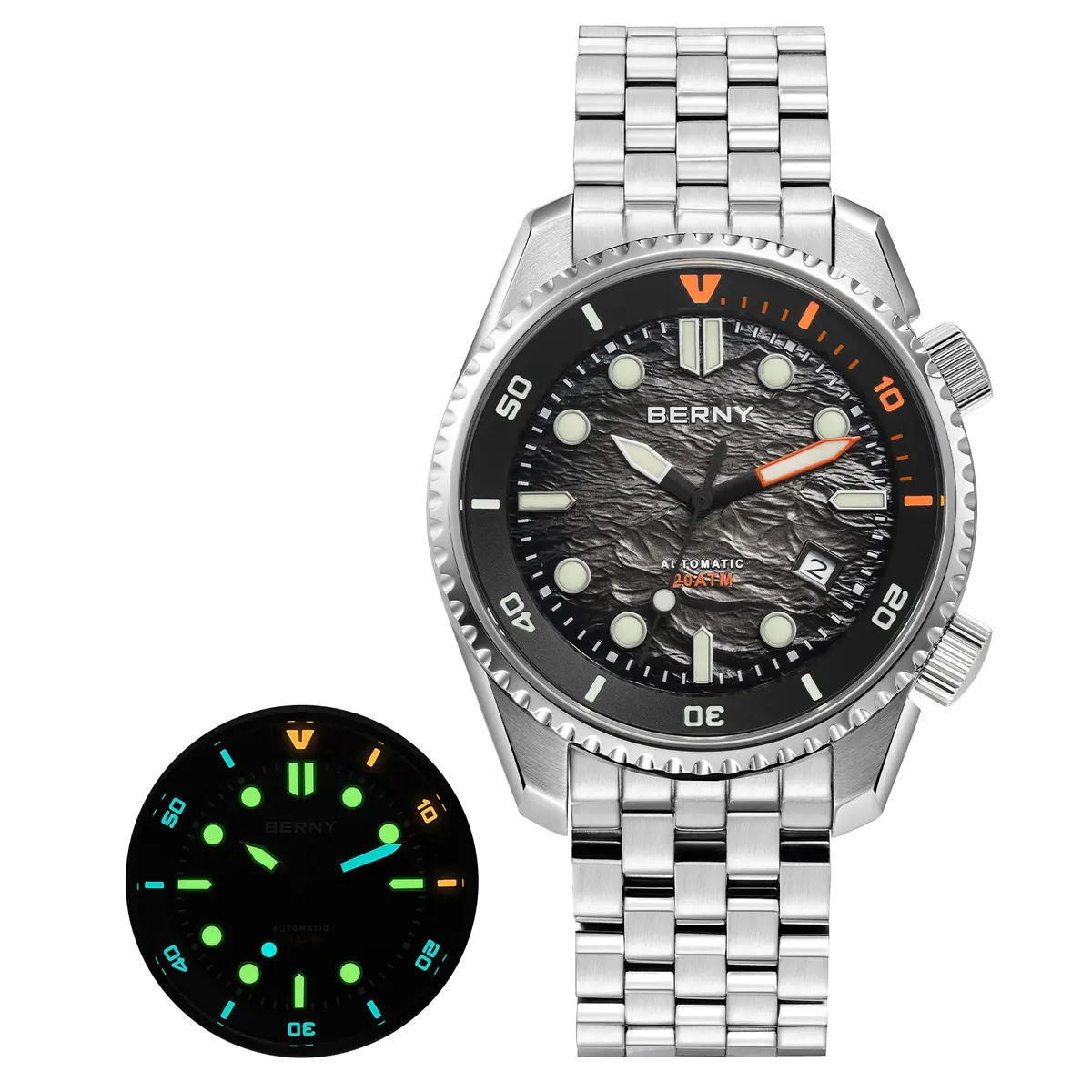 Montre Berny AM155MS Automatique – Argent / Noir