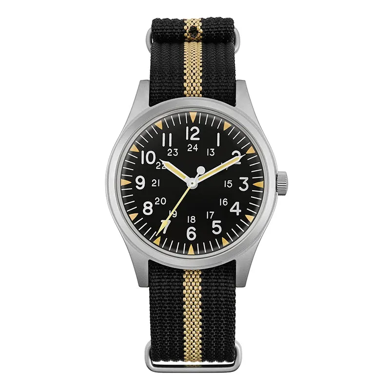 Montre Militado ML07 Quartz 36 mm – Noir / Verre saphir