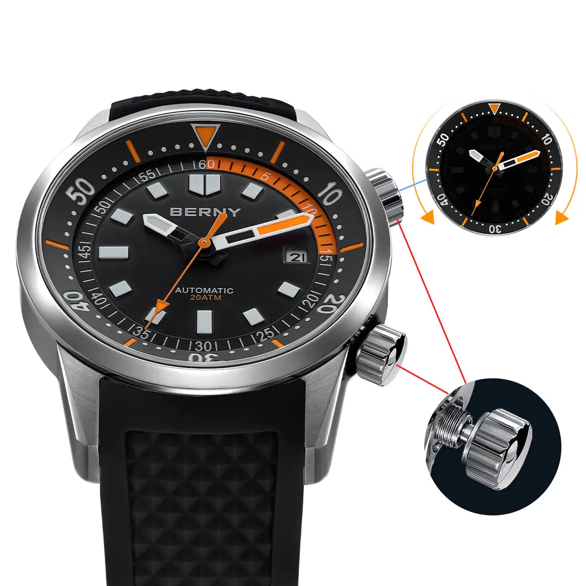Montre Berny AM439M Automatique – Noir