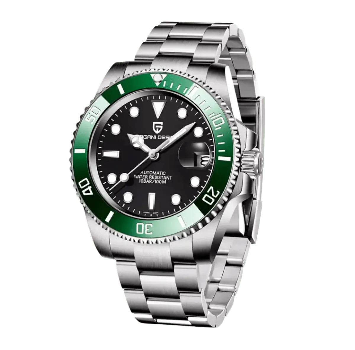 Montre Pagani Design PD-1661 Automatique 40 mm – Noir vert / Bracelet Oyster