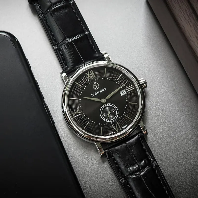 Montre Boderry Quartz 40 mm – Cuir