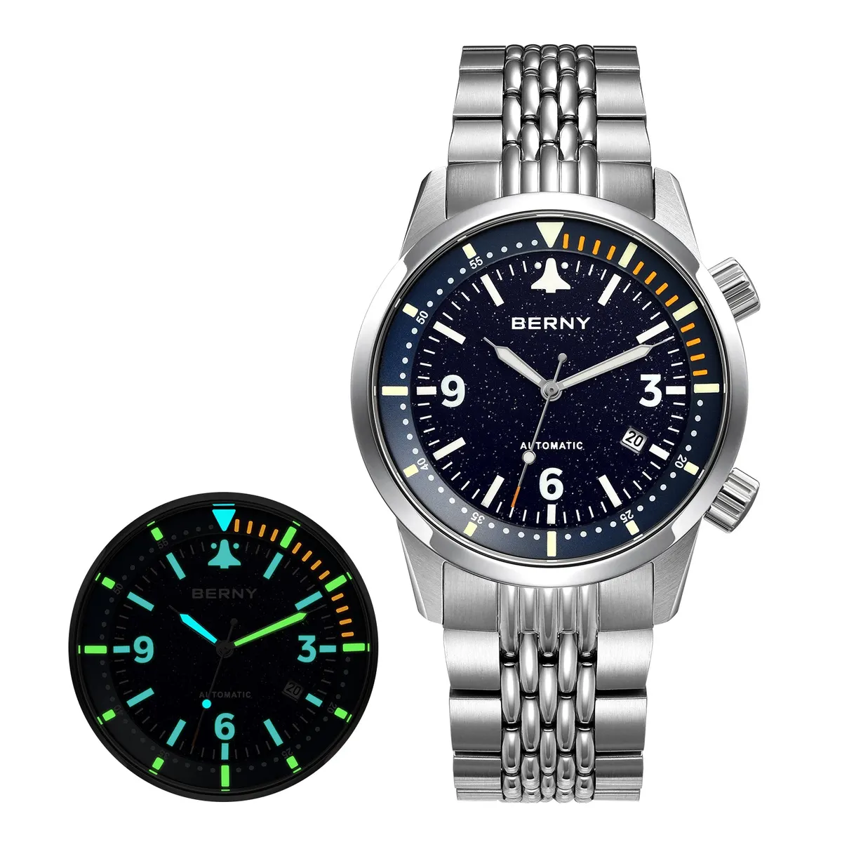 Montre Berny AM169MS Automatique – Argent / Ciel