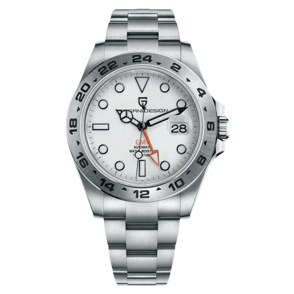 Montre Pagani Design PD-1682 Automatique 42 mm – Blanc / Bracelet Oyster