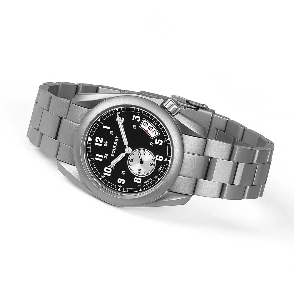 Montre Boderry Quartz 38 mm – Bracelet noir